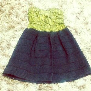 Black&Gold Strapless Bandage Holiday Party Dress